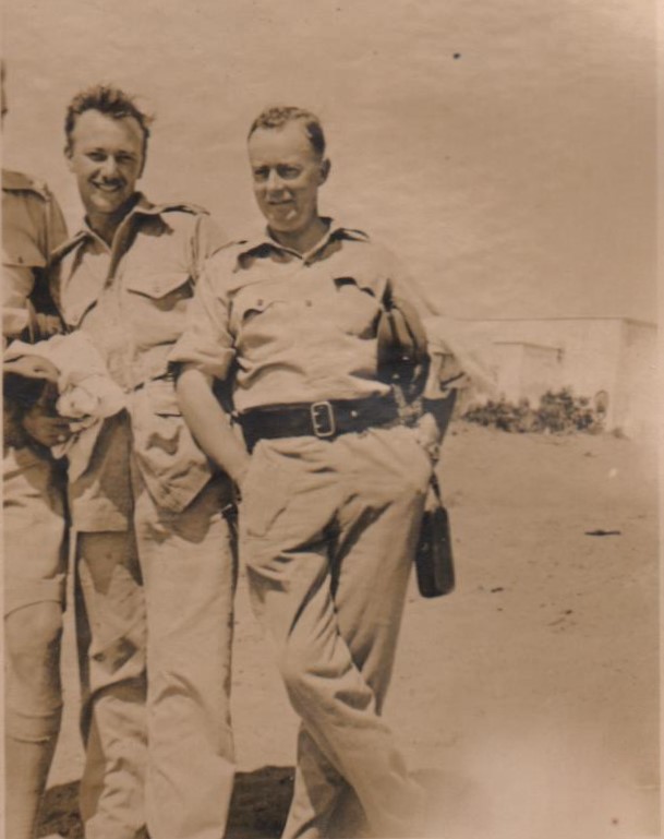 Captain John Evans, left, in Italy 1944