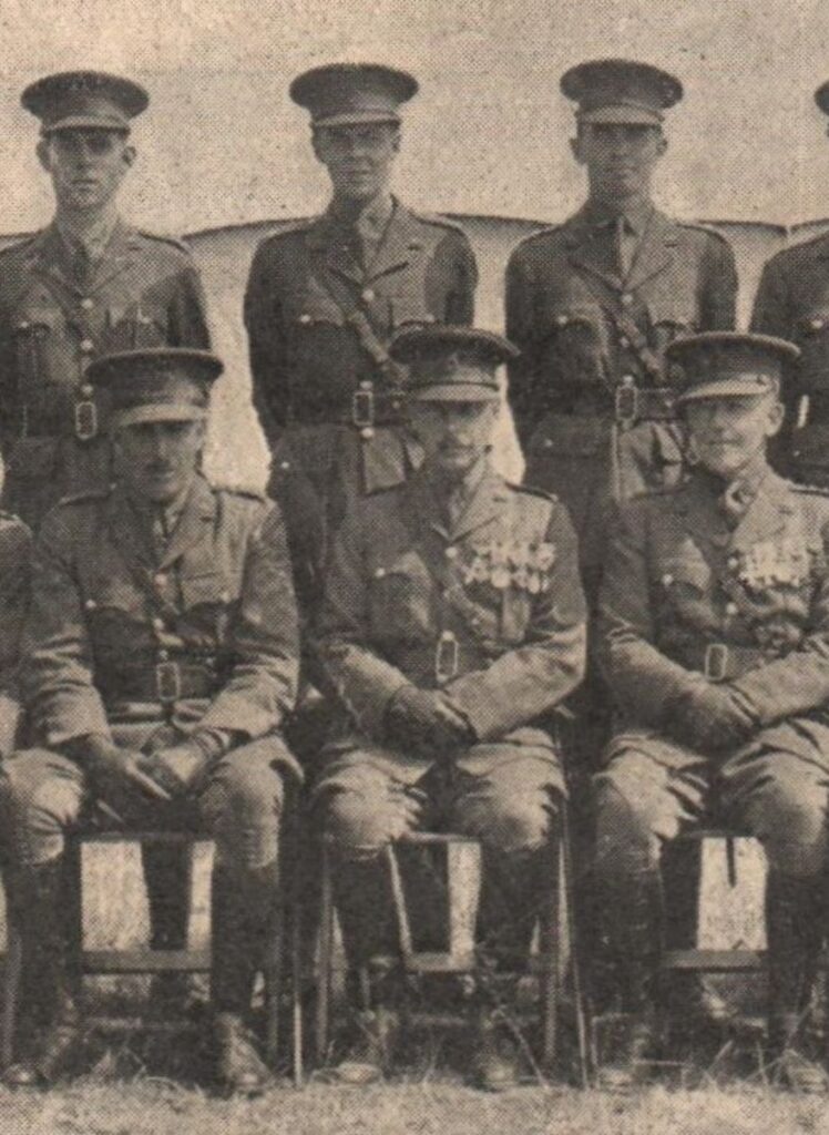 2nd Lt. Kenyon, back row centre, at Seaford Camp 1937