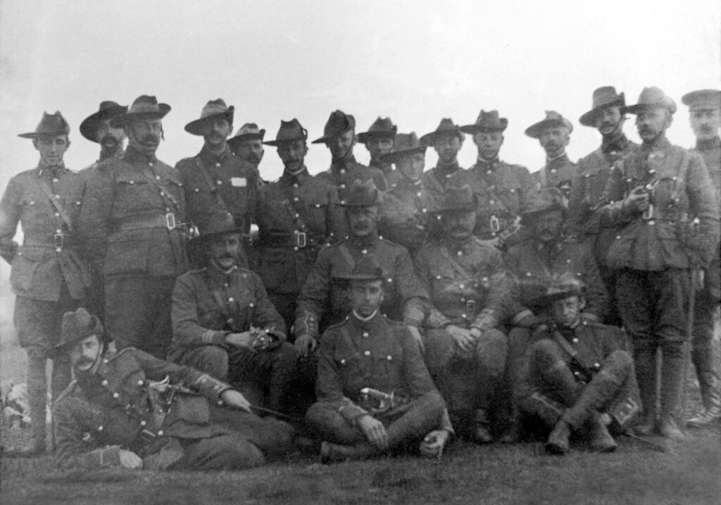 1st Hertfordshire Volunteer Battalion training in preparation for service in South Africa, circa 1899.