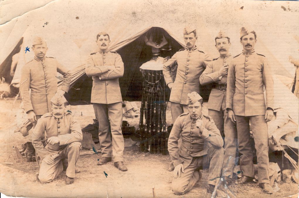 1st Hertfordshire Volunteers at camp, circa 1895.
