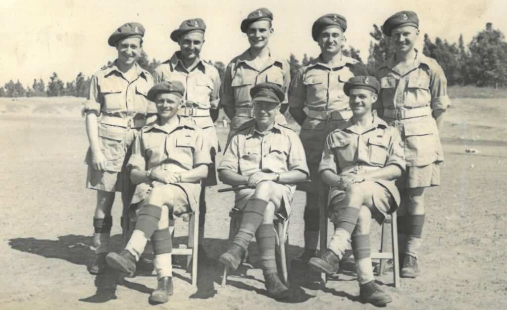 Group including Major Angus Todd and Company Sergeant Major Vigus, Italy 1944.