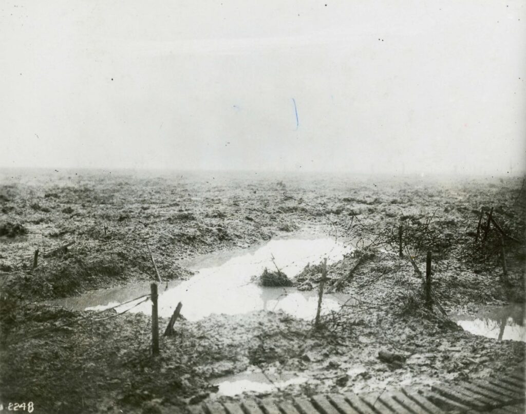 The battlefield at St Julien, also known as Passchendaele, 1917