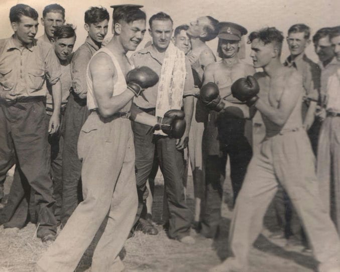 Vintage Image of veterans boxing